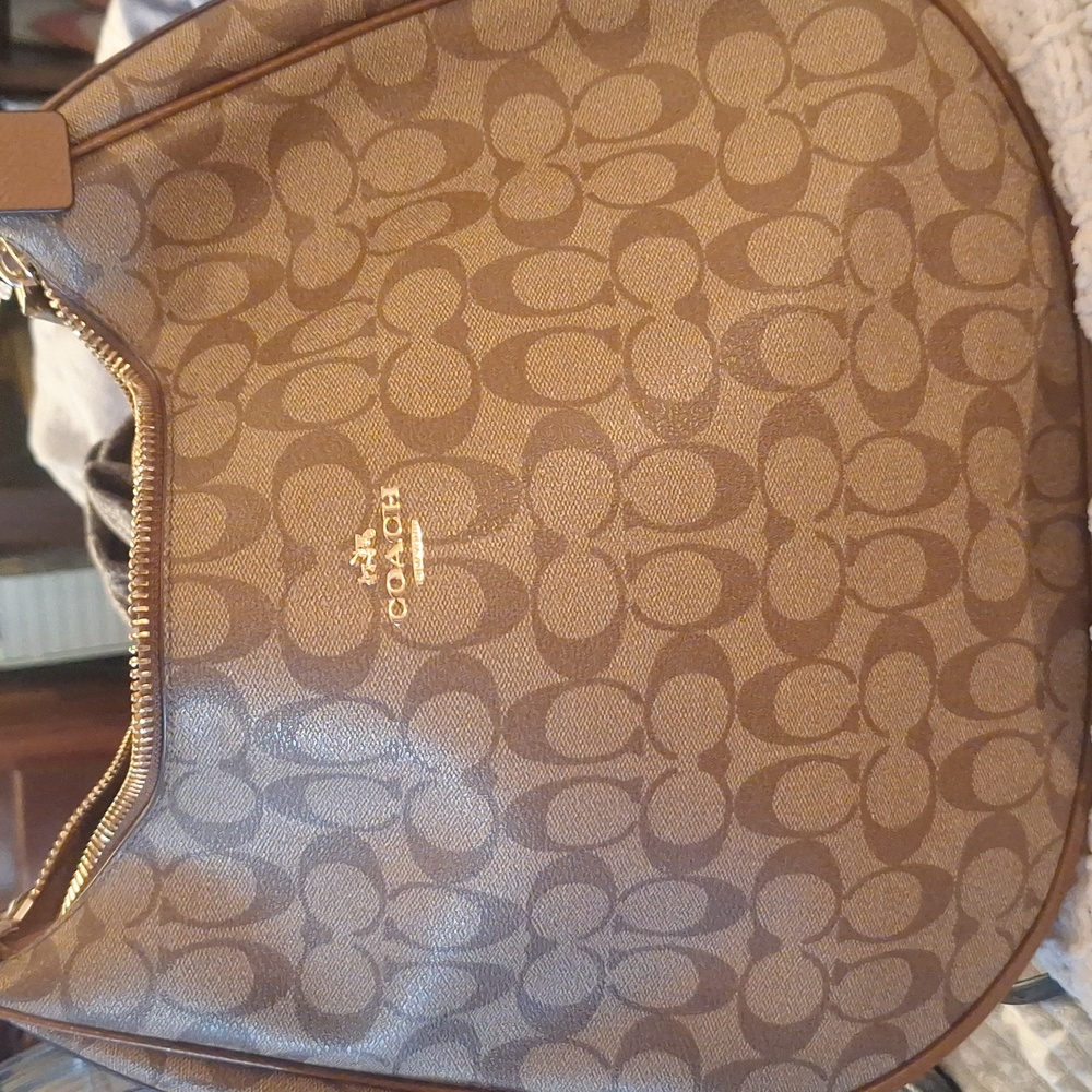Coach Tan Signature Hobo Bag Nwot - Picture 3 of 16